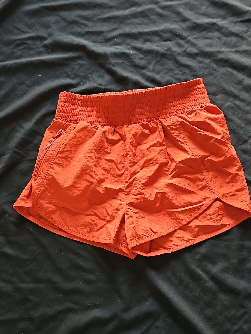Zenana Outfitters Red-Orange Smocked Waist Top